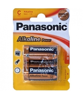 PILA ALKALINA PANASONIC X2 Batteria alcalina bronzo c lr14 blister*2