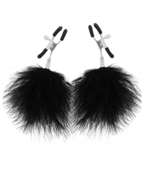 POMPON PARA JUGAR Pinzas para pezones con plumas, accesorio erótico