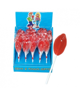 PIRULETA LABIOS FRESA Golosina divertida: caramelo de labios con sabor fresa intenso
