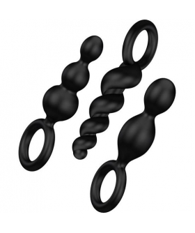 SATISFYER PLUGS Pack de 3 plugs en silicone noir