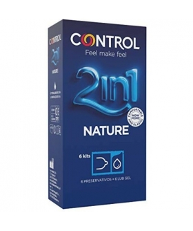 PRESERVATIVO NATURE 2 EN 1 Controle des preservatifs nature avec lubrifiant - 6uds