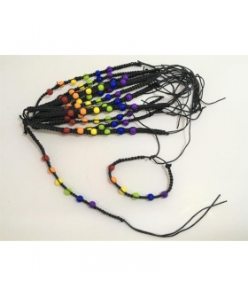 PULSERA HILO REDONDA BANDERA L Braccialetto colorato e regolabile, simbolo di orgoglio e unione