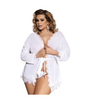 QUEEN PLUS  LUXURY Elegante lencería blanca, ideal para momentos íntimos