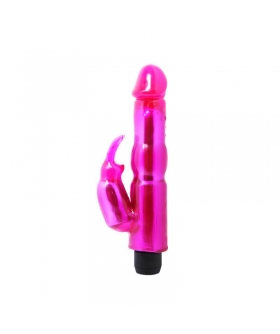 RABBIT FANTASY VIBE Vibrador com design suave e estimulador clitoriano.
