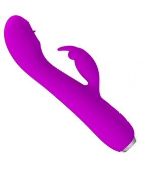 RACHEL VIBRADOR RECARGABLE CON Vibrador violeta con 12 funciones y punta de lengua única