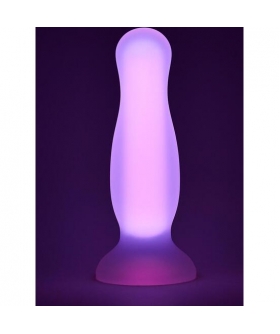 DILDO BRILLANTE ROSA Plug anal de silicona que brilla y se puede usar sin manos