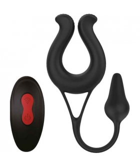 RINGS OF LOVE W/PLUG Vibromasseur flexible avec télécommande et plug anal