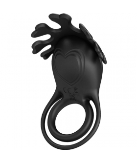 PULPITO BLACK Anillo vibratorio para pene recargable con 7 funciones