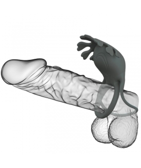 RUBEN Anneau double pour pénis avec puissant stimulateur de clitoris