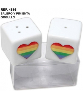 COZARON Conjunto de saleiro e pimenteiro mini, decoração lgbt.