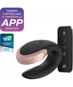 SATISFYER LUXURY DOUBLE LOVE Juguete ergonómico con app, 12 modos, USB, super silencioso