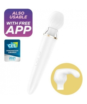 SATISFYER DOUBLE WAND-ER Masajeador versátil con app, doble cabezal, 51 vibraciones