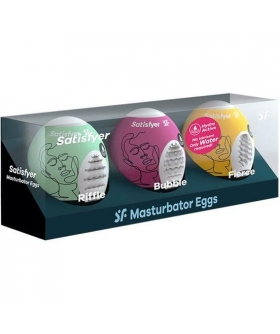 SATISFYER EGG SET Pack de huevos masturbatorios con sensaciones únicas