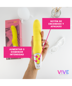SATISFYER VIBES YUMMY Vibrador resistente al agua con 12 modos y silicona suave