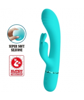 SCOCCO Vibromasseur rabbit avec 10 modes, silicone veloutée, rechargeable