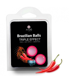 SECRET PLAY TRIPLE EFFECT Set 2 boules brésiliennes triple effet (chaleur, froid et vibration)