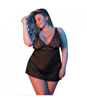 BABY DOLL XL Sexytime - camisa v volta - preta