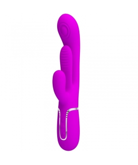 SHANIA TRIPLE Vibromasseur rabbit avec 7 modes de vibration, tapotement et silicone douce