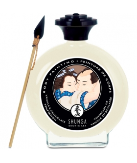 PINTURA CORPORAL SHUNGA Pintura corporal comestible vainilla y chocolate, con pincel