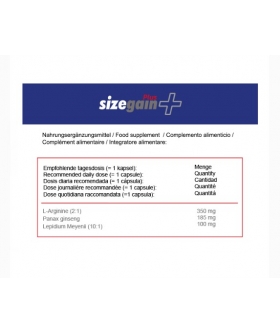 SIZEGAIN PLUS PASTILLAS Capsule naturali per aumentare virilità e potenza sessuale.