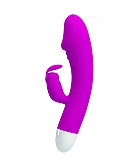 SMART WILL Vibrador de silicona elegante con estimulador clitoriano