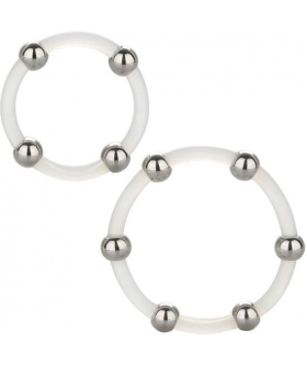 KIT STEEL BEADED Anillo de silicona flexible con perlas para gran placer