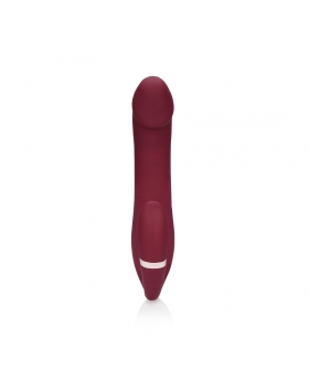 PECADO CARMESÍ Strap-on vibrador sin tirantes y ergonómico con potente estimulación