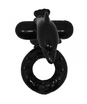 DELFIN BLACK Anillo conejito vibrador para estimulación pareja