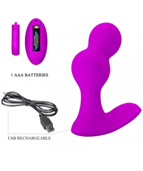 TERRANCE Vibrador anal recargable con control remoto y 12 funciones