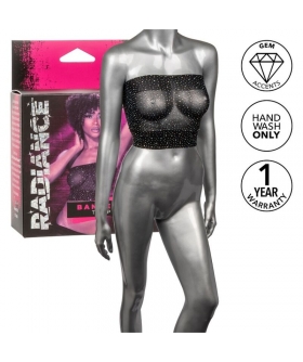 TOP BANDEAU PEDRERÍA Top elástico e brilhante, ideal para mulheres.