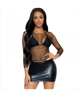 AZABACHE INTENSO Un top di rete nero sensuale ed elegante