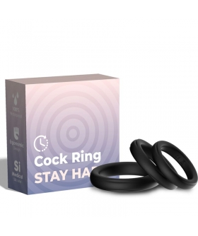 TRIPLE ANILLO SILICONA NEGRO Anneau en silicone médical pour renforcer les érections