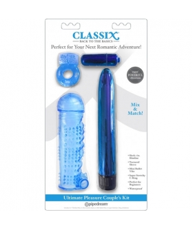 ULTIMATE PLEASURE KIT Kit de pareja versátil: vibrador, manga, bala y anillo C