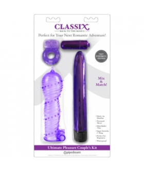 ULTIMATE PLEASURE KIT Classix - kit pour couples avec anneau, gaine et balles bleues