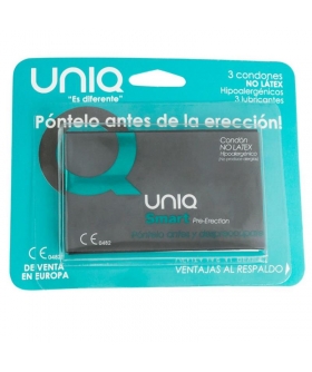 UNIQ SMART Preservativos uniq smart com 3 preservativos e lubrificante