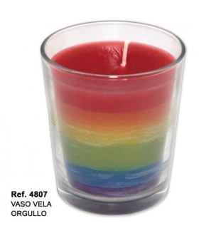 VASO VELA Vela de soja en vaso de vidrio con diseño orgullo LGBT