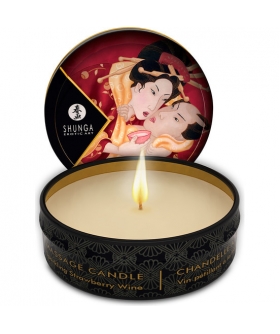 VELA SHUNGA CHAMPAGNE Candela da massaggio shunga fragole con champagne