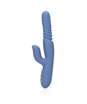 PERLAS BLUE Vibrador rabbit: estimulación dual, pérolas rotativas, usb