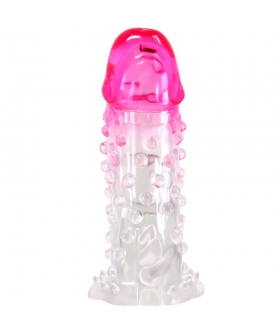 WILFORD funda realística alargadora con relieve para pene rosa