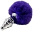 PLUG DE PLAISIR ANAL SPIRAL METAL FLUFFY VIOLET FONCÉ TAILLE