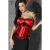 Atractivo corset sexy de saten con ballenas y lazos negros r