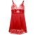 BABYDOLL IN RASO CON PIZZO ROSSO L/XL nº3