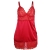 BABYDOLL IN RASO CON PIZZO ROSSO S/M nº3