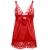 BABYDOLL SATINADO CON ENCAJE ROJO S/M nº4