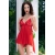 CR-4461 BABYDOLL AND THONG RED nº4