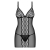 OBSESSIVE LUCITA CHEMISE AND THONG BLACK nº2