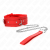 COLLARE CON GUINZAGLIO 65 CM CON RESTRIZIONI ROSSO 36-42 CM