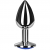 Plug anal metal mediano azul con bolsa