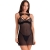 KROLINA LC 90734 CHEMISE + TANGA PRETA L/XL