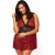 Leg avenue set babydoll bordeaux picardies avec string